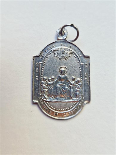 Antique French First Communion Medal - Jesus & Children - Etsy