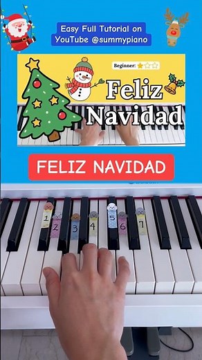 Feliz Navidad - José Feliciano (Piano Tutorial) #easypianotutorial