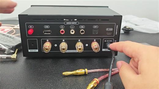 【教程】无源音响连接解码功放一体机简易安装教学（演示样机声优创x10）