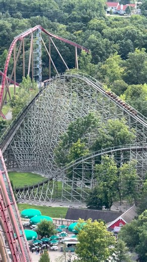 Mystic Timbers from above at Kings Island! #mystictimbers #kingsisland #sixflags #gci #ExplorationThemeParks #themeparks #themepark #rollercoaster #rollercoasters #amusementpark #Rollercoasterenthusiast #coasterenthusiast #thrillride #thrillrides #achterbahn #instadaily #instagood #explorepage #travel #photography | Exploration Theme Parks
