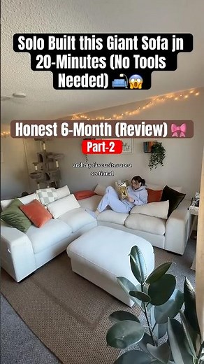 Small Room to Dream Sofa 🛋️✨Easy DIY Modular Couch Assembly (No Tools) (6-Month Review)😍🎀💕 #sofa