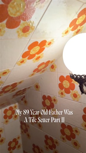 Ingrid Juliano on Instagram: "Part II of this week’s adventure in vintage tile hunting. Lisa immediately took Becky and me on a tour of her parent’s home to see all of the tile work her father did in the 1960s. These bathrooms are a large part of American 20th Century design history. It is such a treat to share this with you! (PS - I have the glass orange floor tiles in a rose color and also gold shade on my website, but not orange.) #savethepinkbathrooms #vintagebathroom #vintagetileshop #vinta