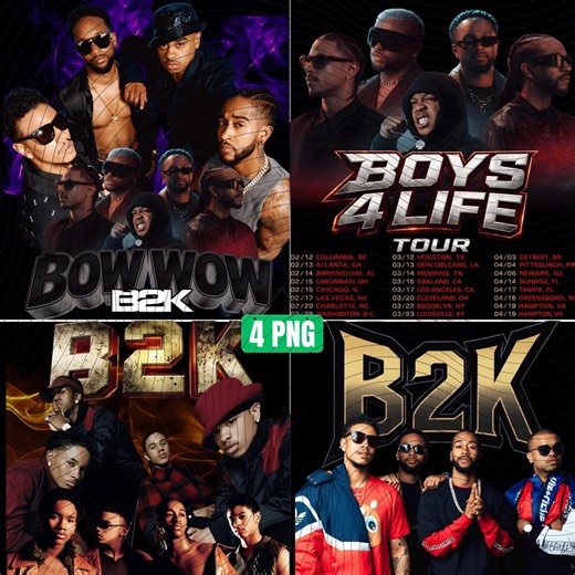 B2K Bow Wow Boys4life Tour PNG File : B2K Concert 2026 Tshirt Design ( Digital Download) - Etsy