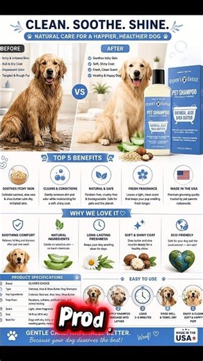 oliver's choice dog shampoo with oatmeal and aloe