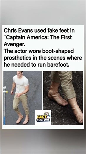 Chris Evans used fake feet in Captain America: The First Avenger. 🎬#shorts #ChrisEvans #MovieFacts