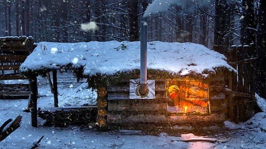 66K views · 1.7K reactions | Alone bushcraft wood carving experimentation and severe winds and snowstorm in a dugout shelter. | Wright | Facebook