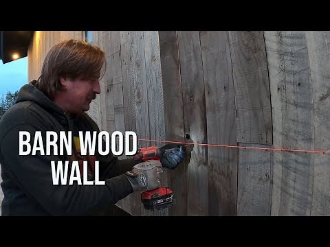 Reclaimed barn wood siding install #sheshed DIY
