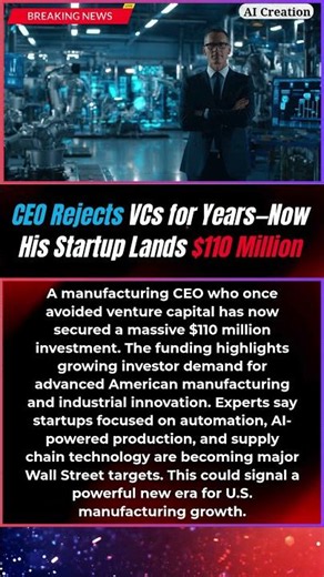 BREAKING : CEO Rejects VCs for Years—Now His Startup Lands $110 Million