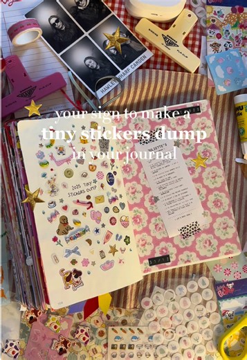 I loved making this dump with some of the tiny stickers I collected in 2025 ⭐️🩰#journalwithme #journaltok #junkjournaling #journalinginspiration #craftygirl