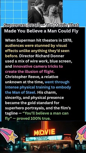 Superman 1978 – The Movie That Made You Believe a Man Could Fly #Superman #ClassicMovies #70sMovies