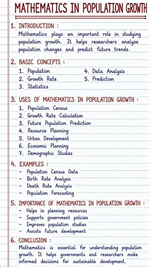 Mathematics in Population Growth | Homework Help | Mathematics Project