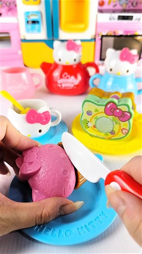 Satisfying with Unboxing & Review Miniature Hello Kitty Tea Set | ASMR Video no music #asmrtoys