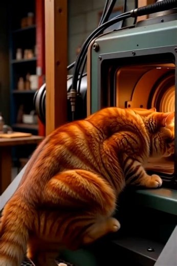 Cat in time machine #catvideos #aivideo #funny 🙉🙈