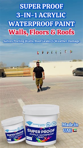 SUPER PROOF® – The 3-in-1 Acrylic Waterproof Paint Final Coating Produced under strict UAE 🇦🇪quality control and Engineere with 3 years warranty & 10 years guarantee for Ghana’s 🇬🇭 climate Say goodbye to: \t•\tDamp walls \t•\tLeaking roofs \t•\tPeeling surfaces \t•\tRising moisture \t•\tWeather damage With SUPER PROOF, you get one powerful solution: ✨ 3-in-1 Triple Action: ✓ Waterproof Coating ✓ Decorative Final Paint ✓ Floor Paint Protection PLUS — the first coat acts as a primer, so you do