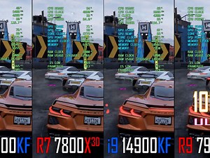14700KF vs 7800X3D vs14900KF vs 7900X3D --
