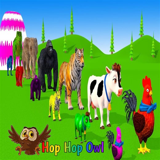 20K views · 281 reactions | Learn to Recognize Colors for Children by Playing on a Long Slide with Ducks, Chickens, Cats, Elephants, Gorillas, Buffaloes, Hippos, and Tigers | Hop Owl Children's Songs黎 Children's Videos | Children's Cartoons | Education For Kids . . . . . canciones infantiles dibujos animados para niños aprender colores #kids #leararncolors #song #fyp #reels | Hop Hop the Owl - Learn Colors - Nursery Rhymes | Facebook