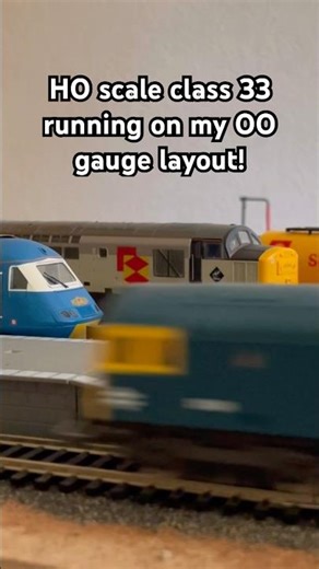 BR blue class 33 running on the layout! #oogauge #modelrailway #fyp #viral #modeltrains #class33
