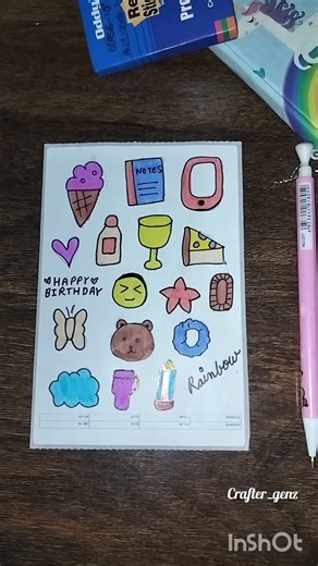 part -3 cute stickers for diaries 🤎🍂 # crafter_genz # yt_shorts#diy #ytshorts