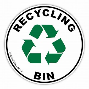 1 X Sticker Recycling Bin Environment Recycle Eco-friendly Logo Sign Waste Disposal Hygiene Trash Label Decal Notice 100mm Round R15 - Etsy UK