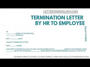 Termination Letter to Employee - Termination Letter Format - Letters in English