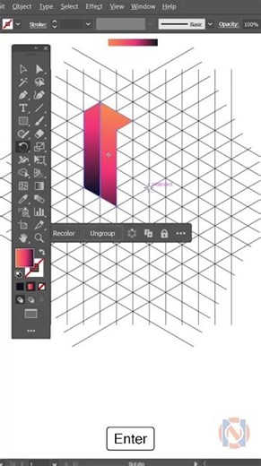 Create a 3D Logo Design in illustrator || illustrator tutorial 2025