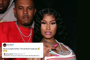 Nicki Minaj hints she's pregnant and says she has 'nausea' and is 'peeing non stop' day after ex Meek Mill welcomed baby
