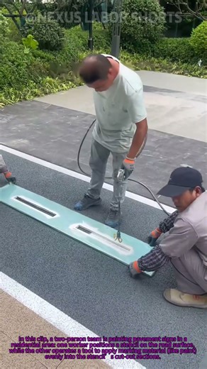 Residential Area Pavement Marking: Team Painting Road Signs #RoadMarking #PavementMarkings