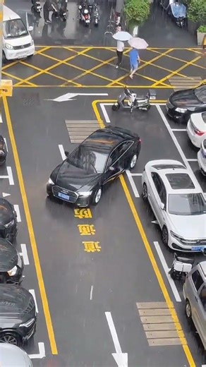 Real life parallel parking, this parking space is indeed quite challenging