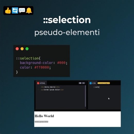 🎨 Selection Pseudo Element #css #javascript #html #tutorial #how #background #colors #webdesign #ui