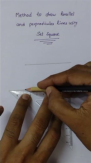 Draw parallel and perpendicular lines using set square #engineeringdrawing #education #geometry