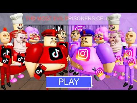 TIKTOK Bosses Vs INSTAGRAM Bosses! BARRY'S PRISON RUN! #roblox #obby