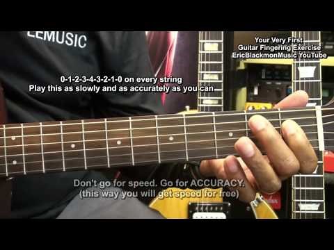 Beginners Very First Guitar Fingering Exercise Lesson ‪@EricBlackmonGuitar‬