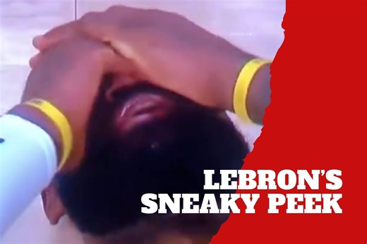 He got busted! LeBron James caught peeking after drawing foul in game 2 vs. the Timberwolves