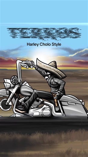 Harley Cholo Style motorcycle art for Terkos MC. #cholostyle