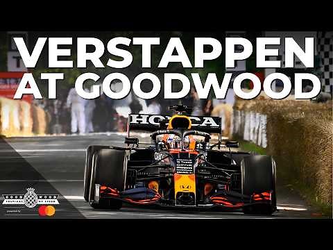 Max Verstappen drives F1 Red Bull RB16B at Goodwood FOS