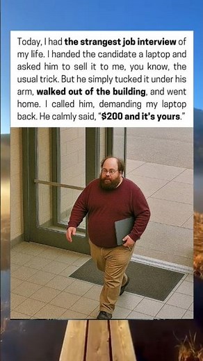 Today I had the strangest job interview of my life. I gave the candidate a laptop.
