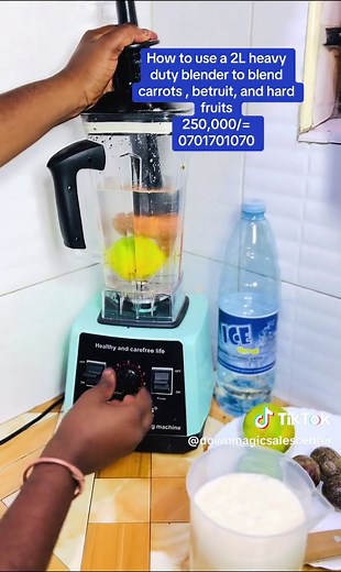 How to use a 2L heavy duty blender to blend carrots , betruit, and hard fruits #fyp #downmagicsalescenter #creatorsearchinsight #lubaale #foryoupage