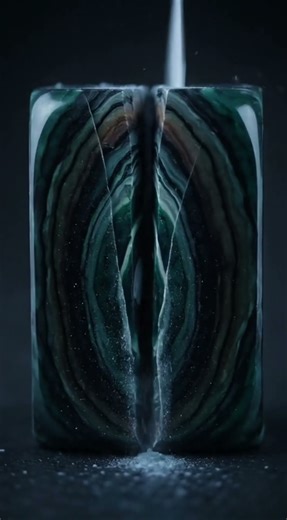 Hidden Geometry: Natural Onyx Stone Cut ASMR 💎⛏️