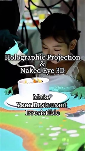 🤗Holographic projection and Naked Eye 3D applications in restaurant #holographic #nakedeye3d
