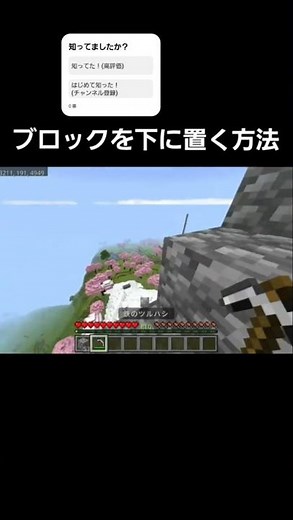 簡単に下にブロックを置く方法！ #マイクラ