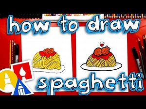 How To Draw Funny Spaghetti And Meatballs - Videos For Kids