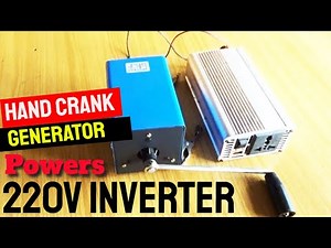 Hand Crank Generator Powers 220V Inverter
