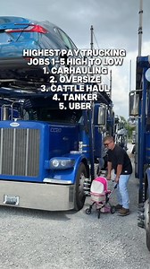 11K views · 536 reactions | Highest paying trucking jobs 1-5 #TruckDriver #Carhauler #Tanker #CattleHauler #Trucking #Peterbilt #Oversize | Jenzig Carhauler | Facebook