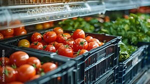 Cold chain logistics for fresh products with temperaturecontrolled storage and transport services. Concept Fresh product transport, Temperature-controlled storage, Cold chain logistics