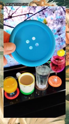 Big colourful button non-slip drink coasters #kitchengadgets