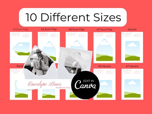 Editable Photo Envelope Liner Template, DIY Wedding Stationery (canva Digital Download) - Etsy