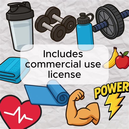 GYM Clipart Pack – 25 PNG   JPEG – Fitness, Workout and Gym Equipment Illustrations - Etsy Australia