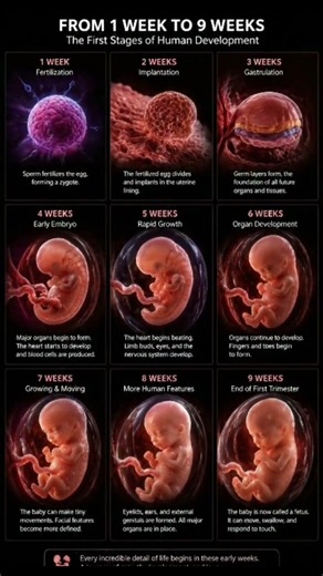 Fetal Developmental stages | Week 1 to Week 9 Explained #pregnancy #shortsviral