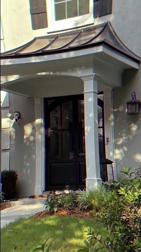 Hip Roof Portico Addition | Before & After Front Entry Transformation (Stucco Home)