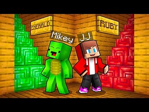 JJ and Mikey: EMERALD vs RUBY Choose A Stairs Battle in Minecraft - Maizen